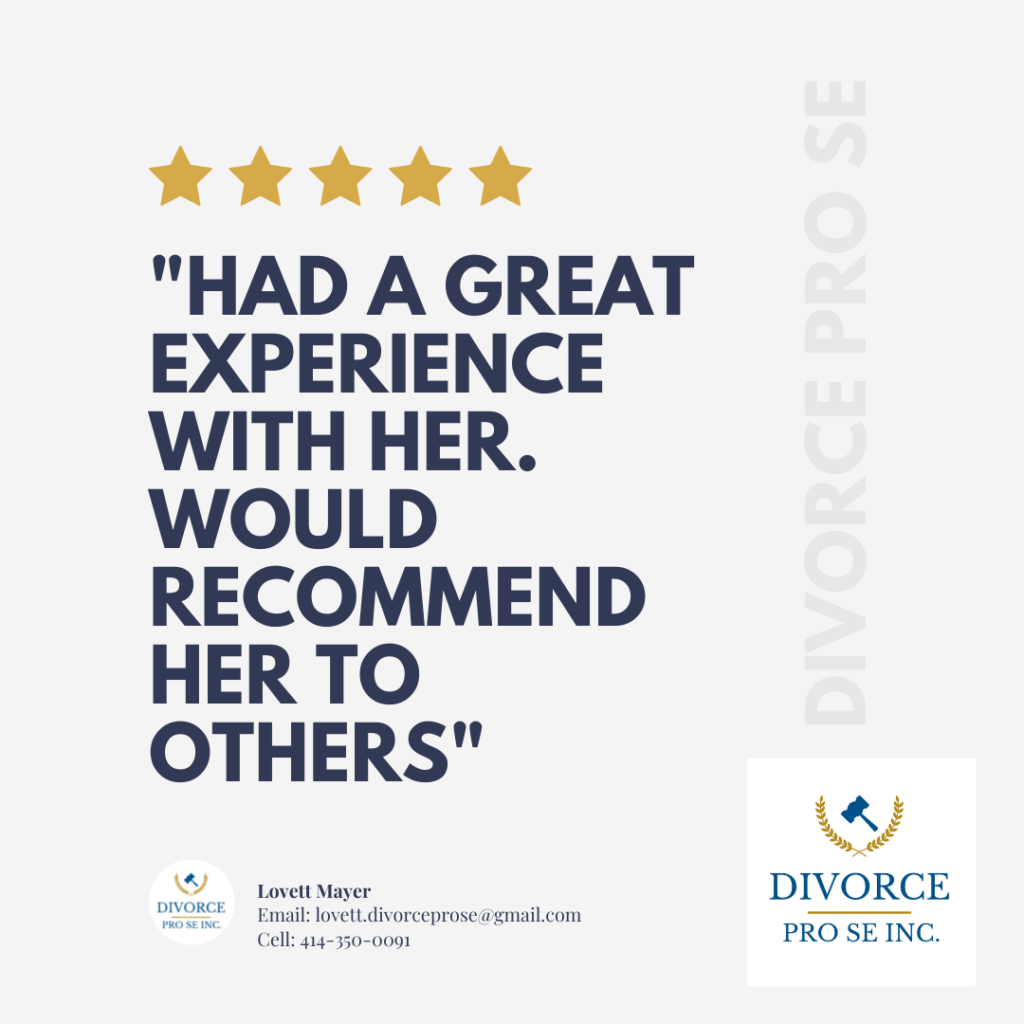 Review of Divorce Pro Se "Had a great experience with her, would recommend her to others"